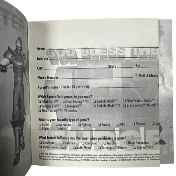 Ehrgeiz w/Reg Card (PlayStation 1) CIB - Picture 5 of 9